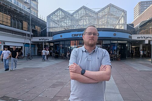 Michael Peacock in Sunderland city centre